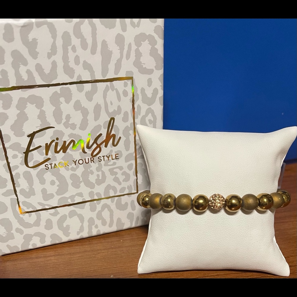 Erimish Brush Gold Glitter Bead Single